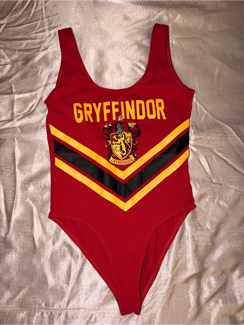 Gryffindor Red Graphic Scoop Neck Bodysuit